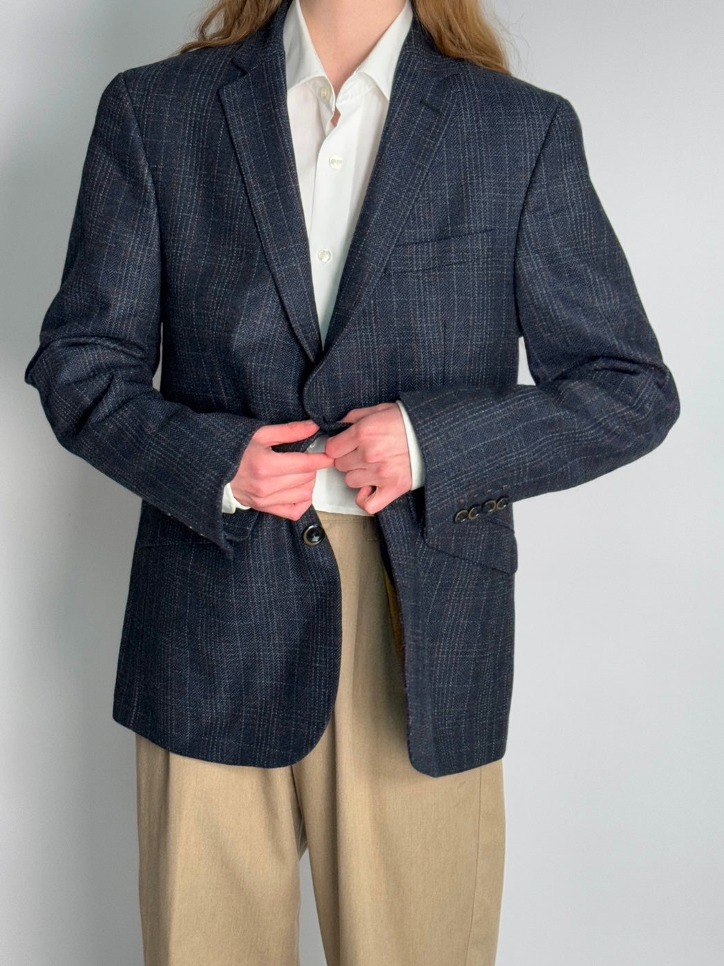 Blue Wool Blend Blazer str. 40