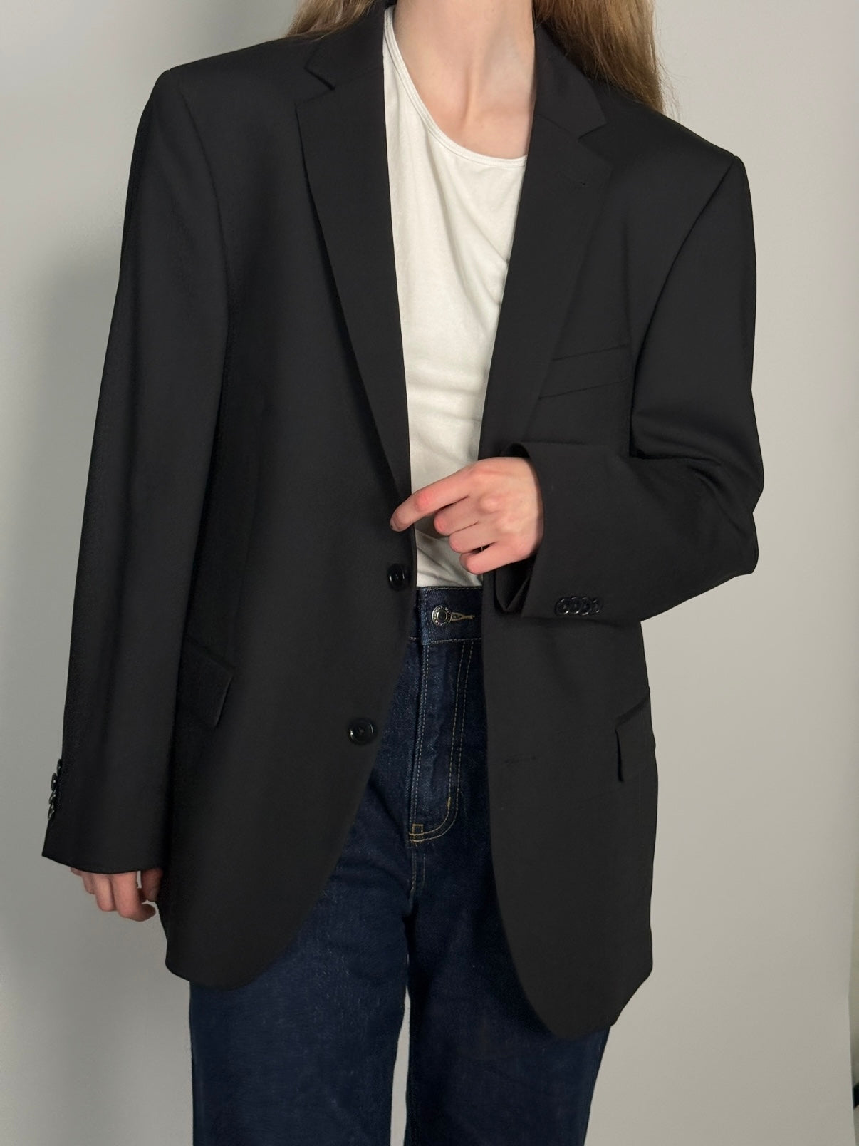 Wool Blend Statement Blazer str. 40