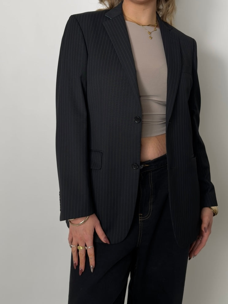 Pinstripe Wool Blend Blazer str. 42