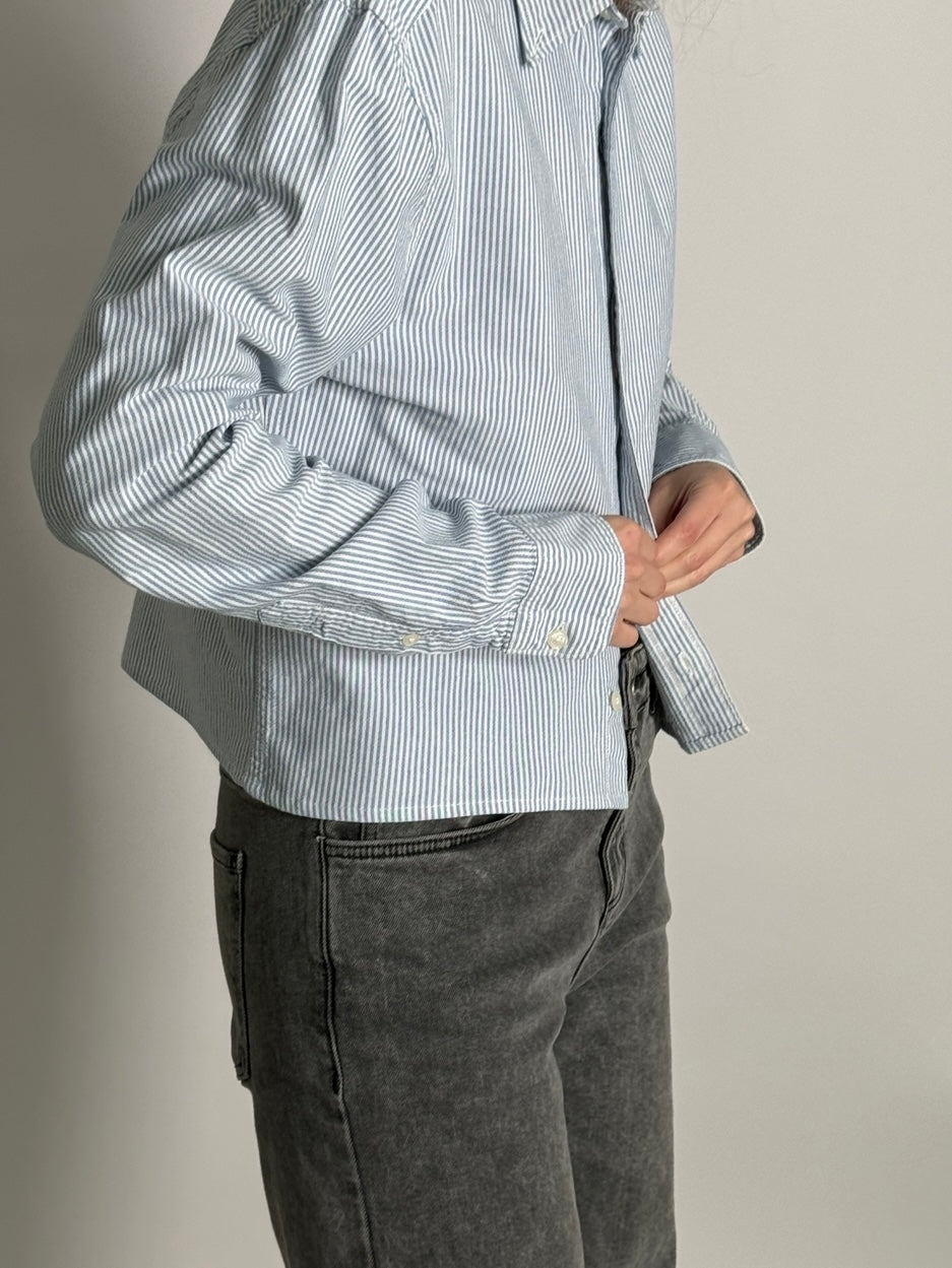 Blue Striped Cropped Shirt str. S/M