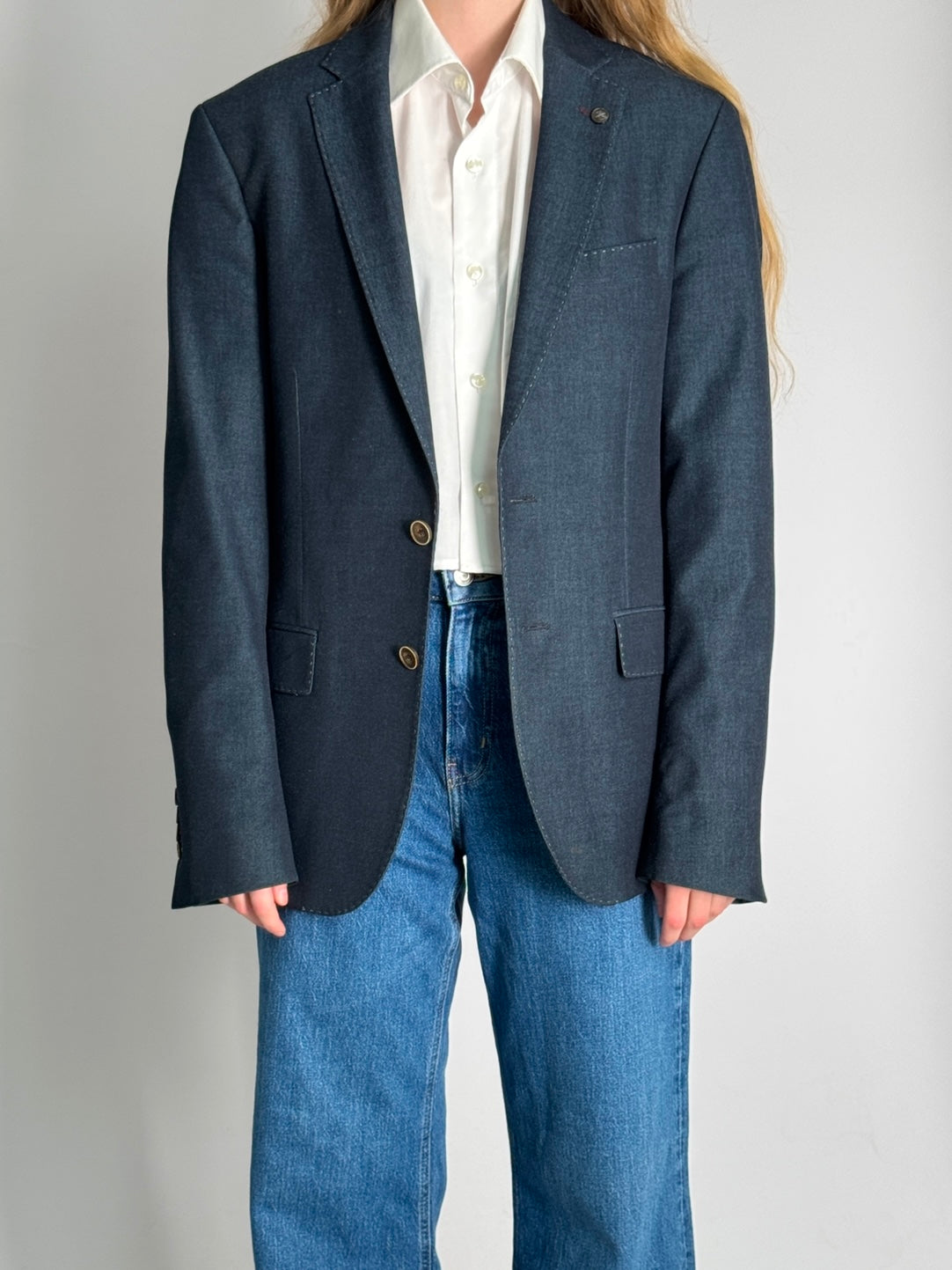 Contrast Stitch Blazer str. 40