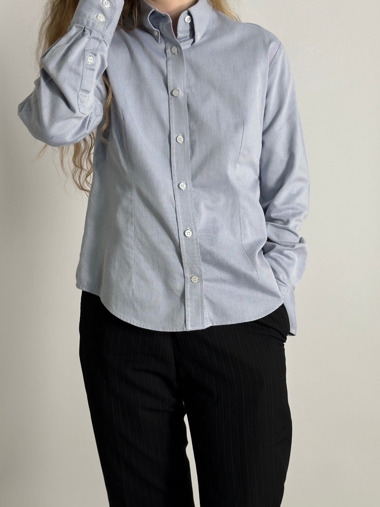 Blue Cropped Shirt str. S/M