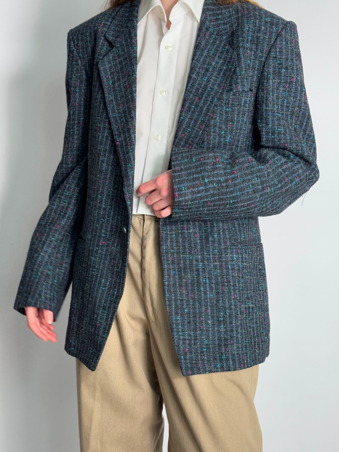 Multicolor Wool Blend Blazer str. 40