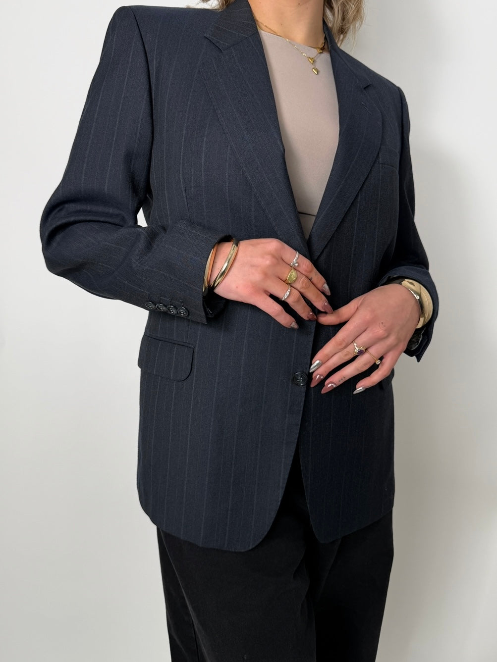 Striped Wool Blend Blazer str. 42