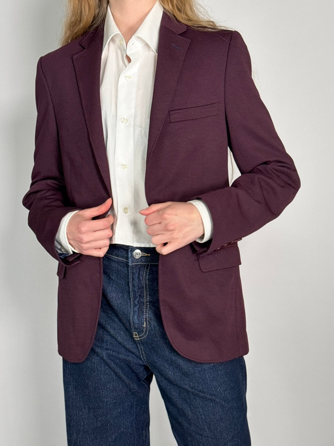 Purple Checkered Blazer str. 38