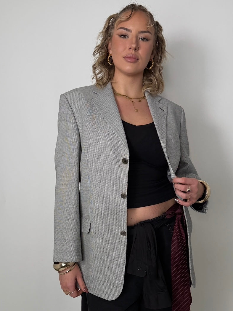 Textured Wool Blend Blazer str. 42