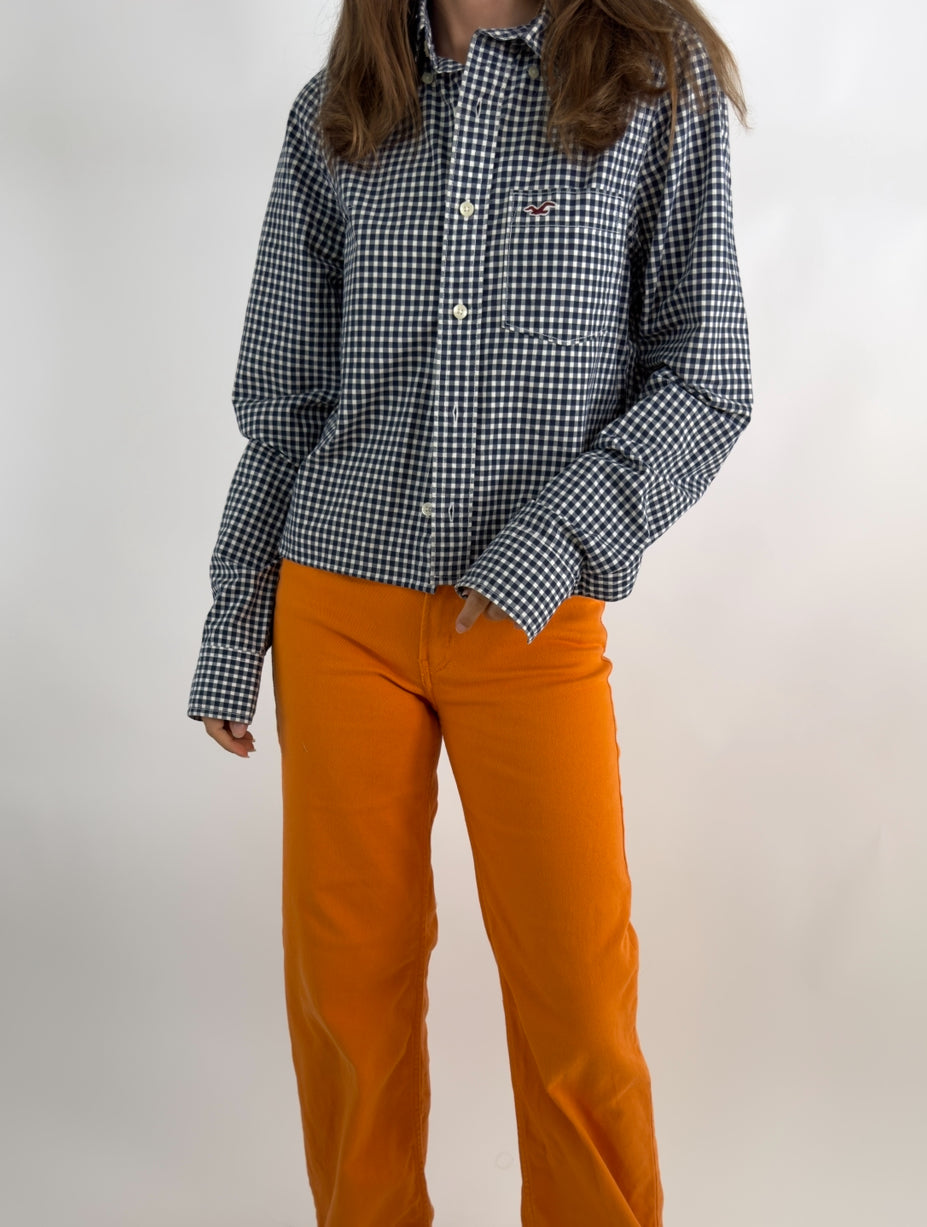 Checkered Cropped Shirt str. 36