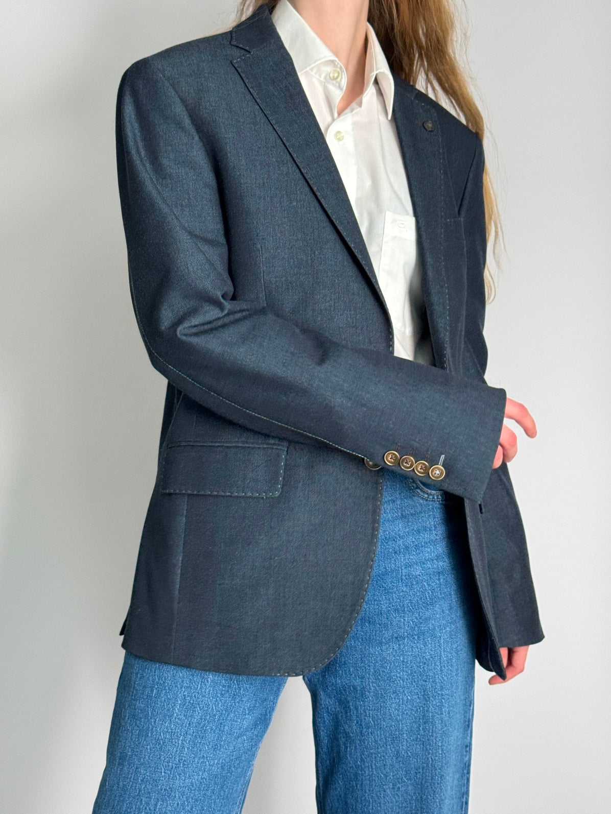 Contrast Stitch Blazer str. 40