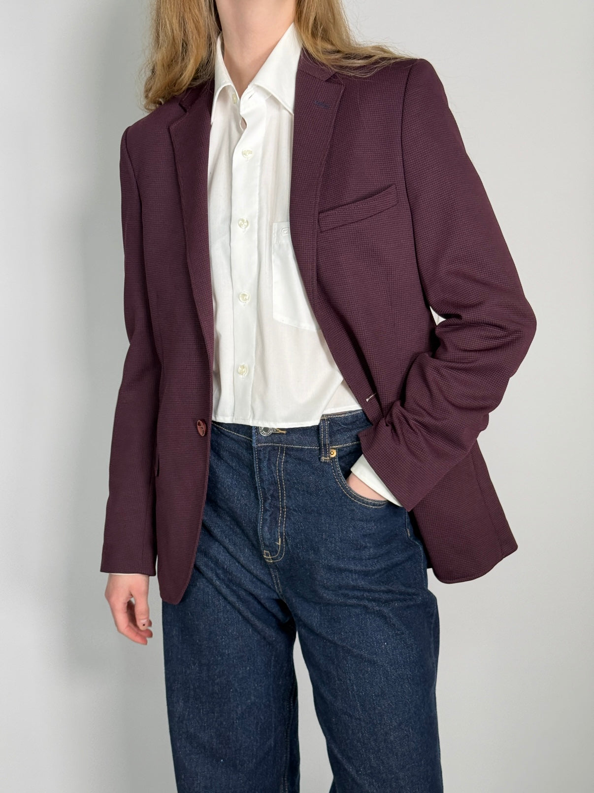 Purple Checkered Blazer str. 38