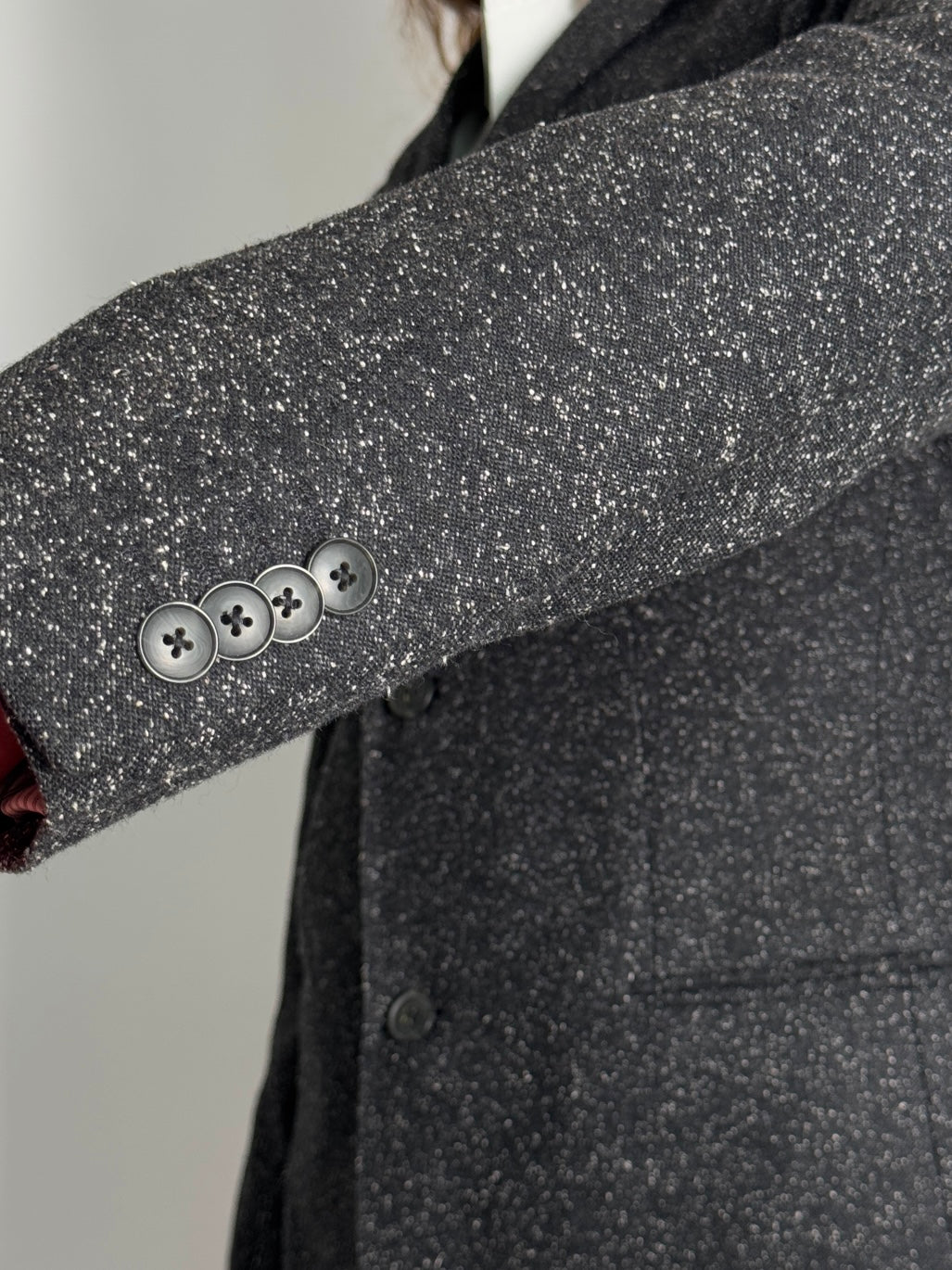 Grey Wool Blend Blazer str. 38