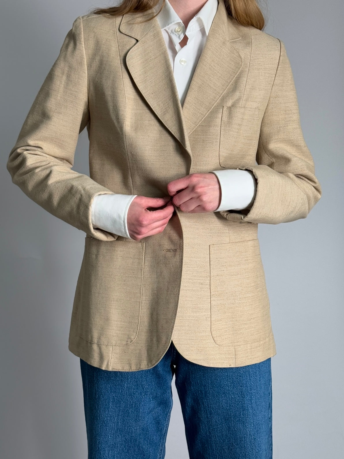 Linen Blend Blazer str. 38