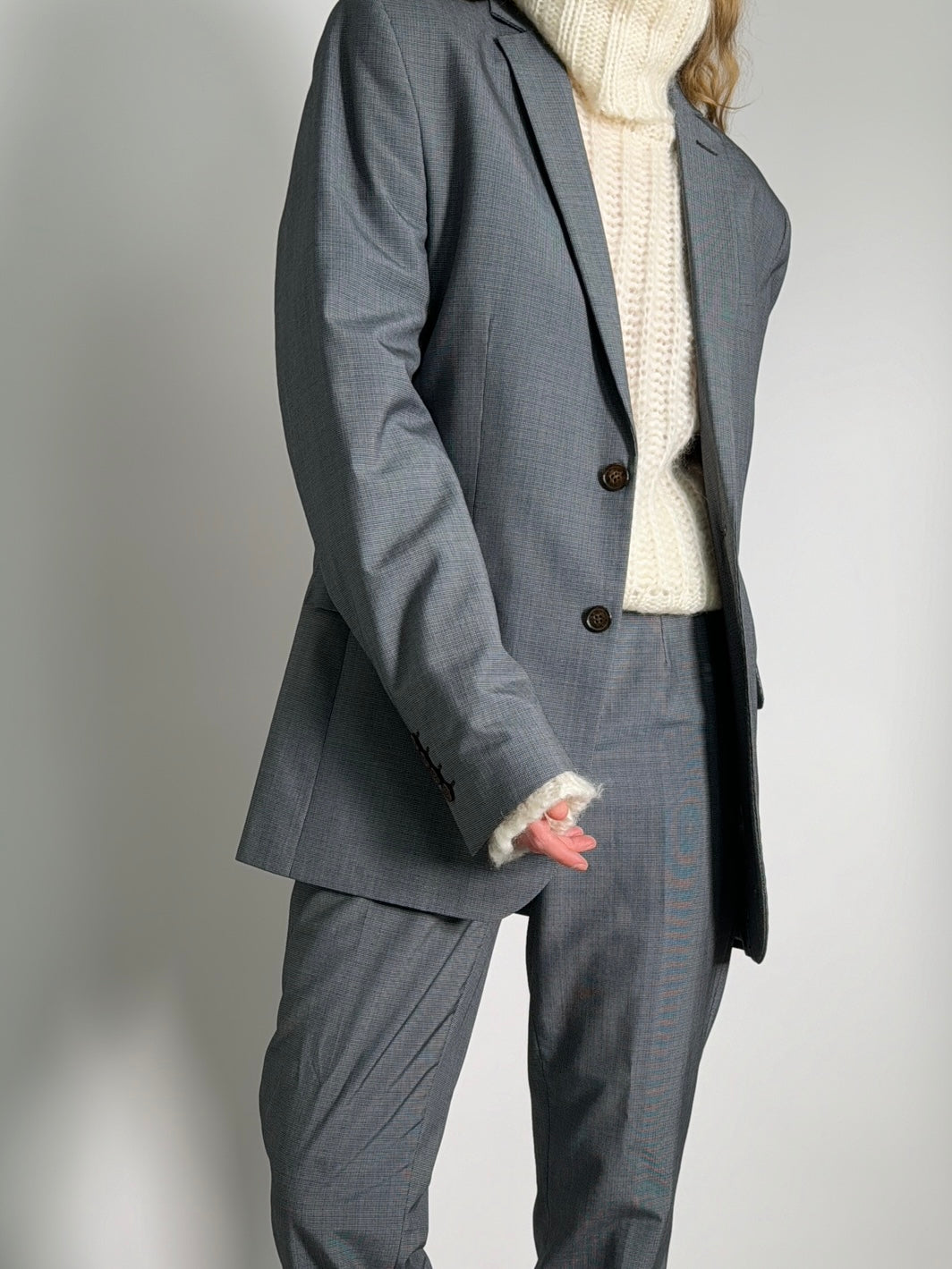 Blue Wool Blend Suit str. 38