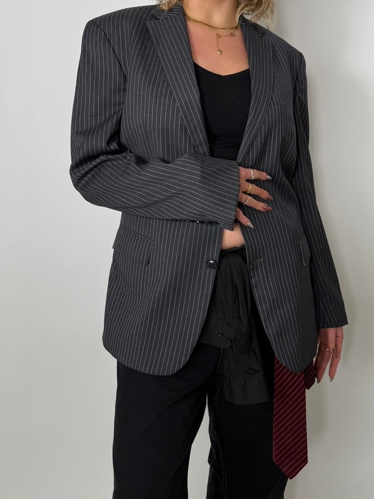 Grey Pinstripe Blazer str. 42