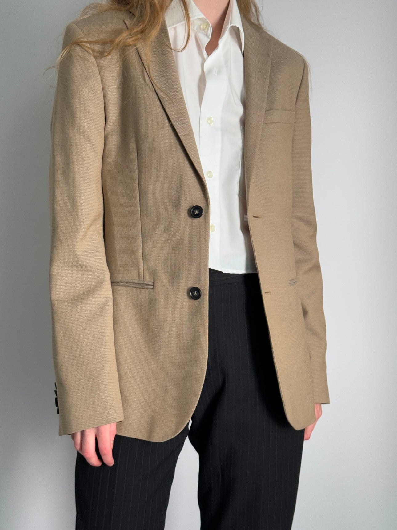 Beige Wool Blend Blazer str. 38