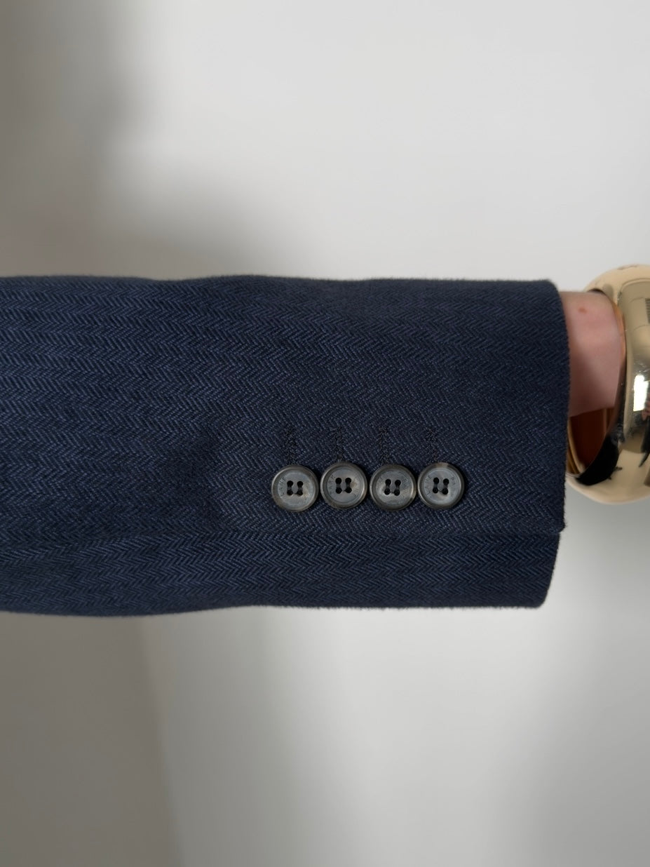 Blue Herringbone Blazer str. 42