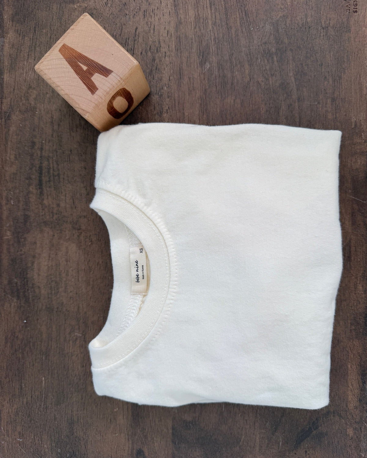 CREAM LONG-SLEEVE BASIC TOP