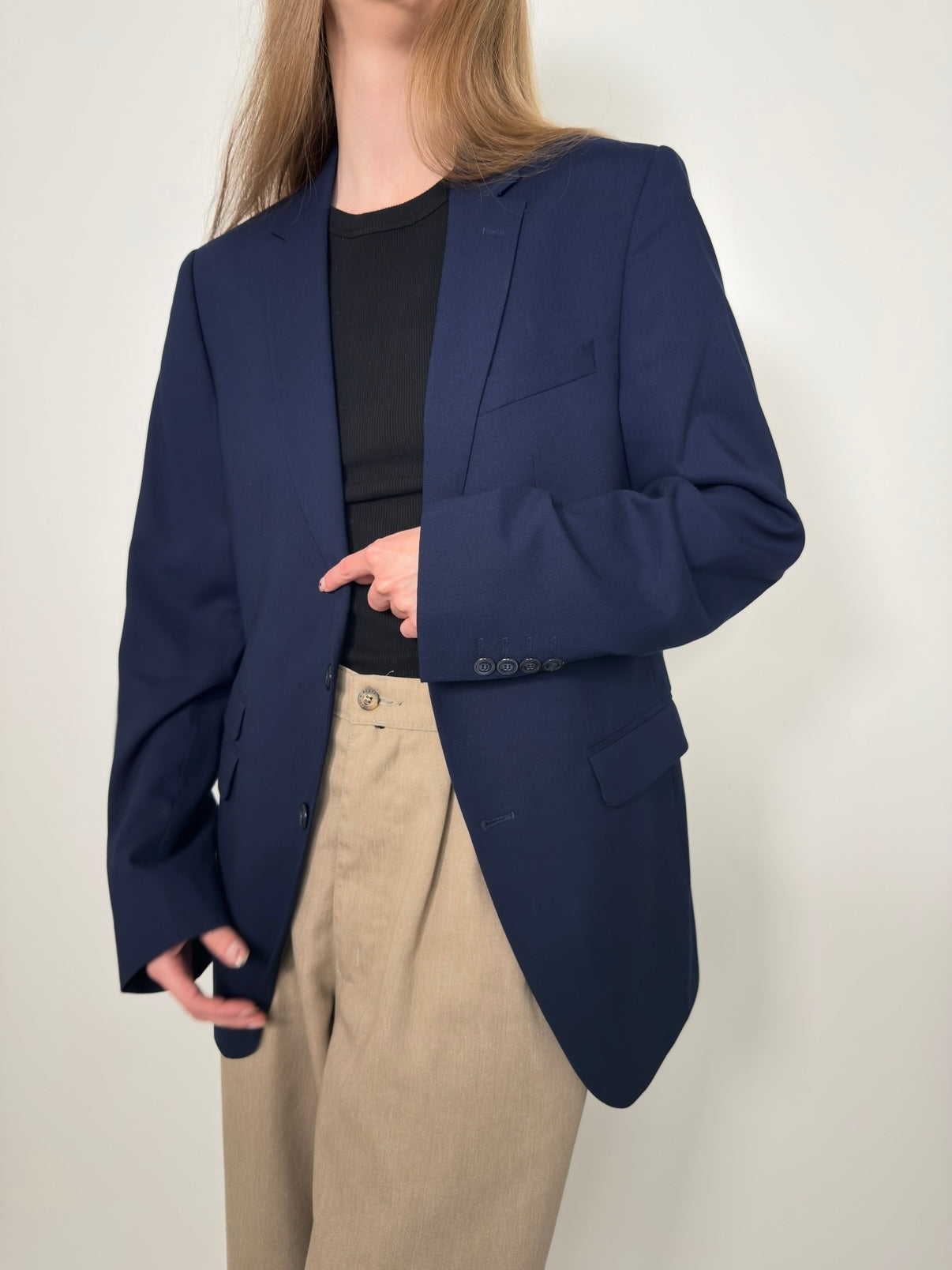 Navy Blue Statement Blazer str. 38