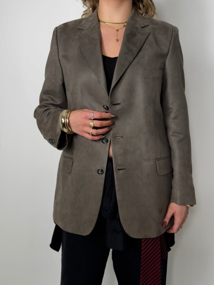 Beige Velvet Blazer str. 44