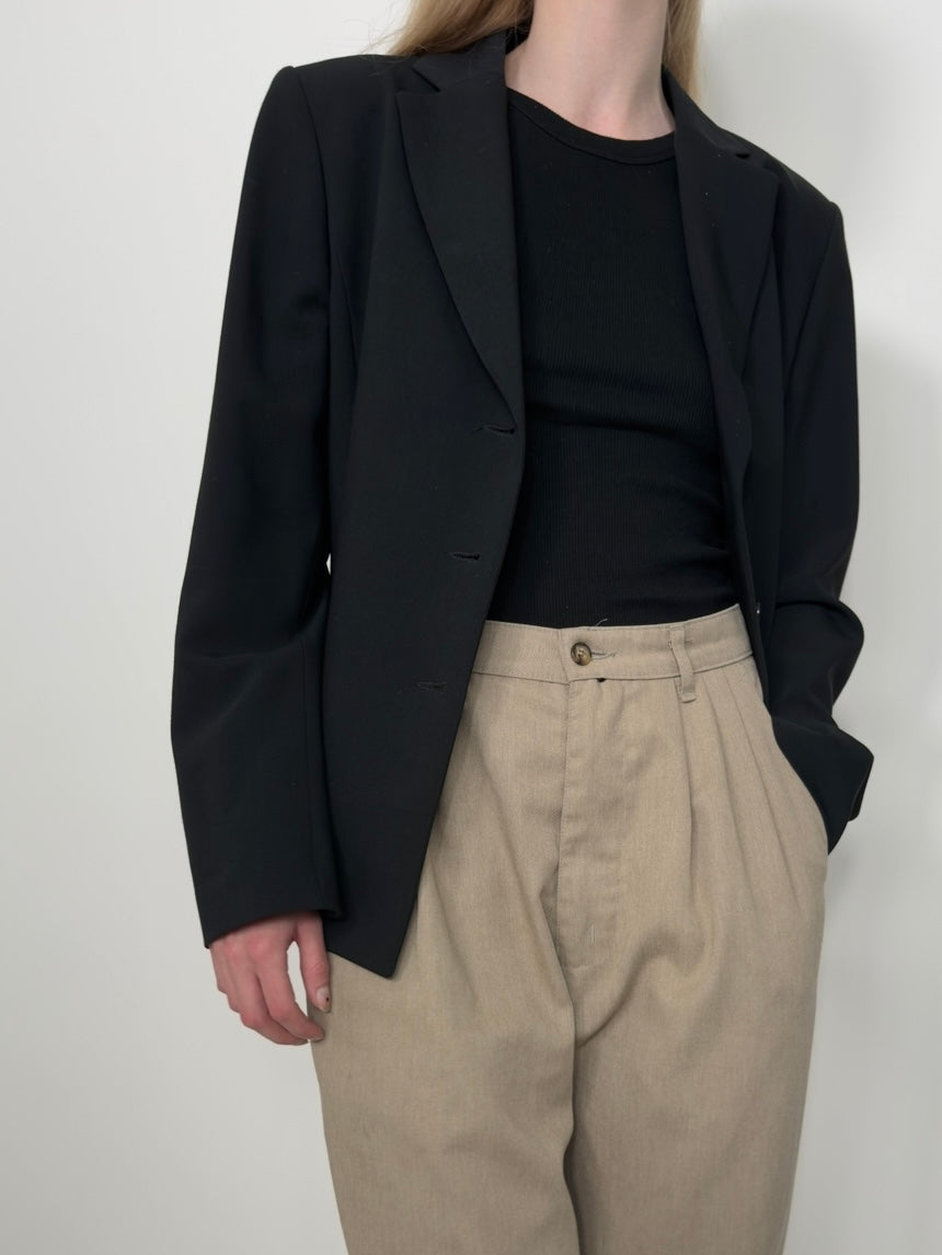 Fitted Wool Blend Blazer str. 38