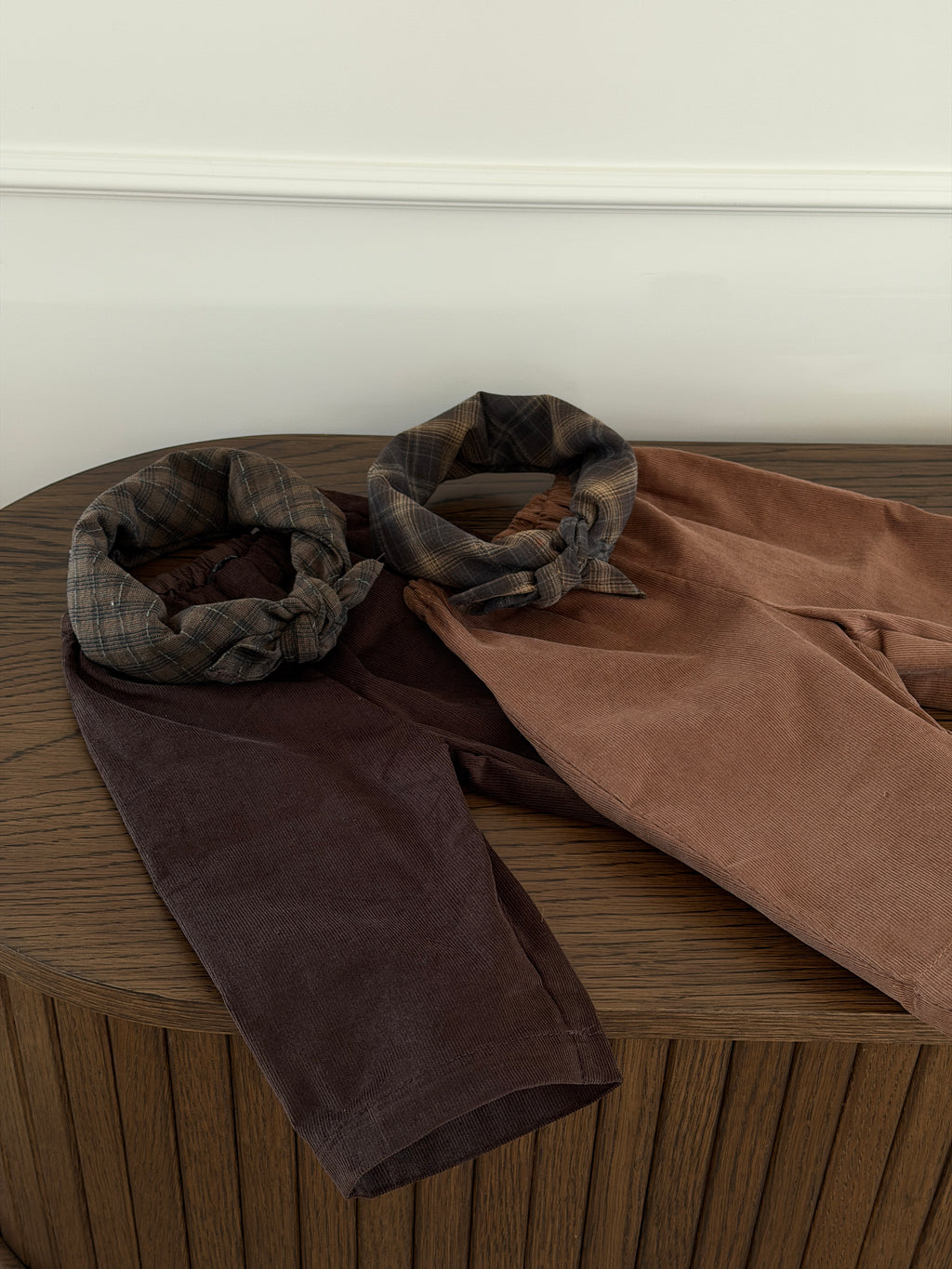 TOFFEE FINE-CORD VELVET TROUSERS