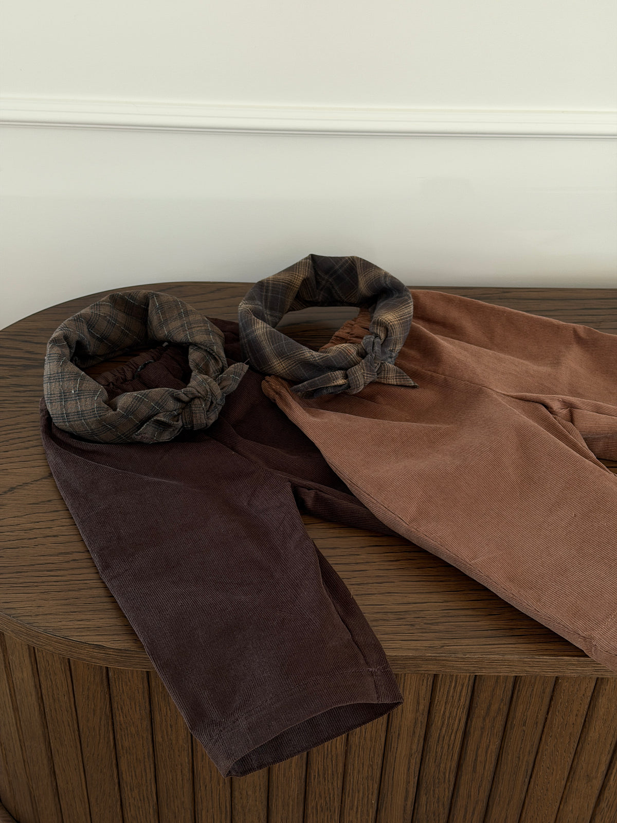TOFFEE FINE-CORD VELVET TROUSERS
