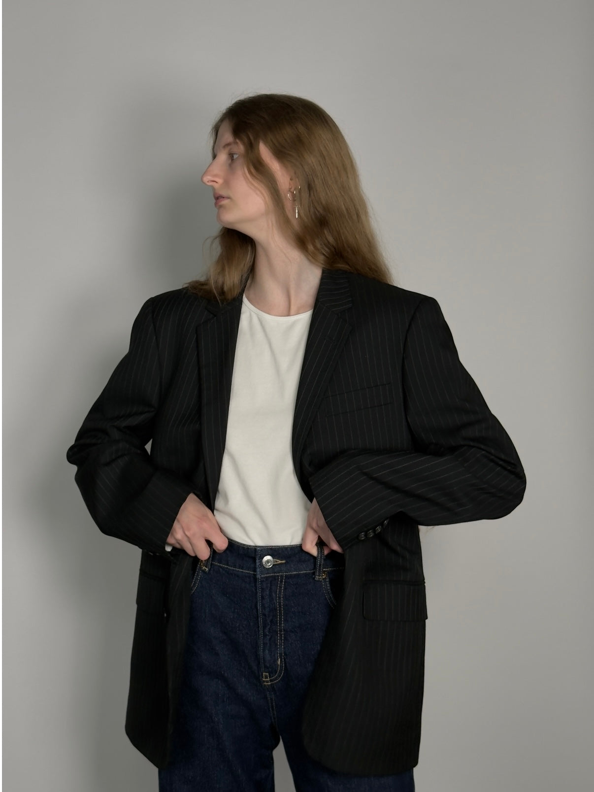 Pinstripe Statement Blazer str. 38