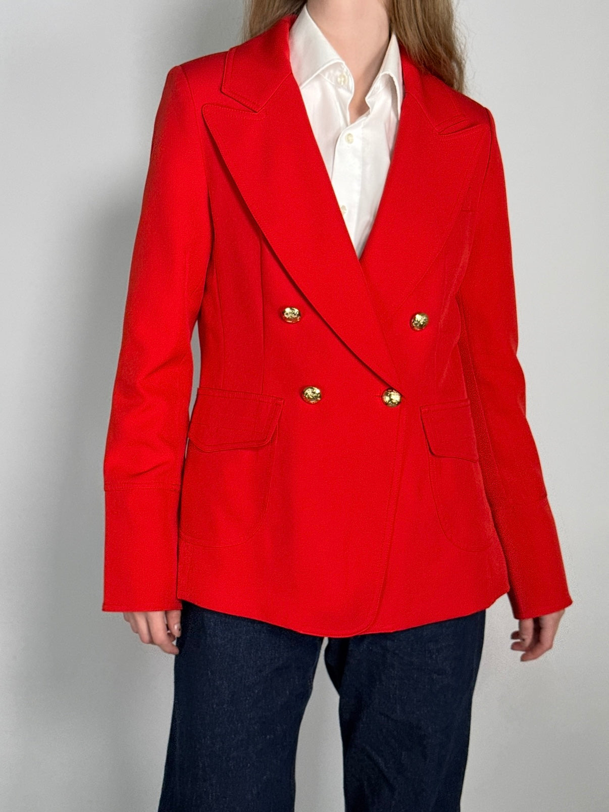 Double Breasted Gold Buttons Blazer str. 38