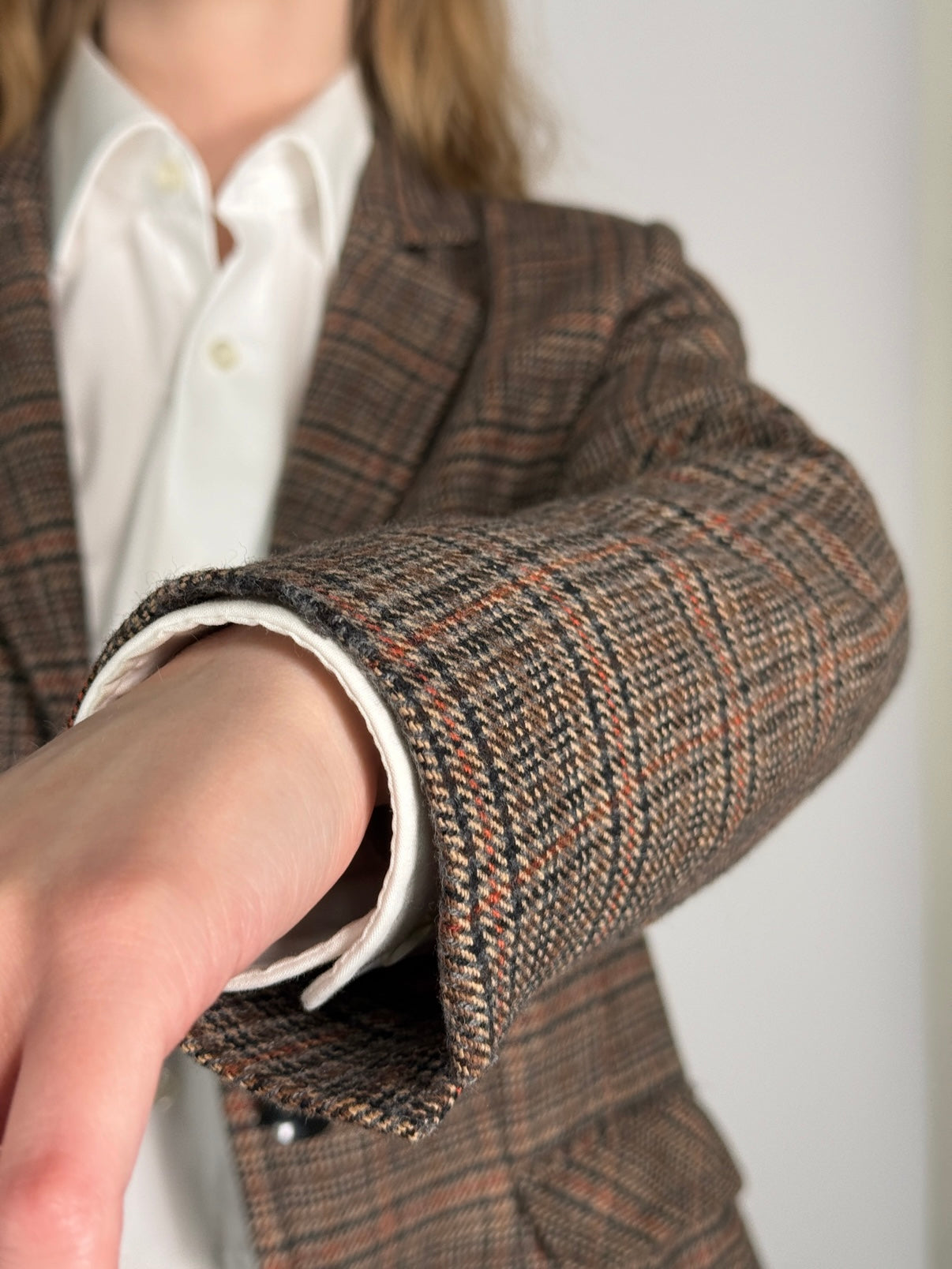 Checkered Back Detail Blazer str. 38