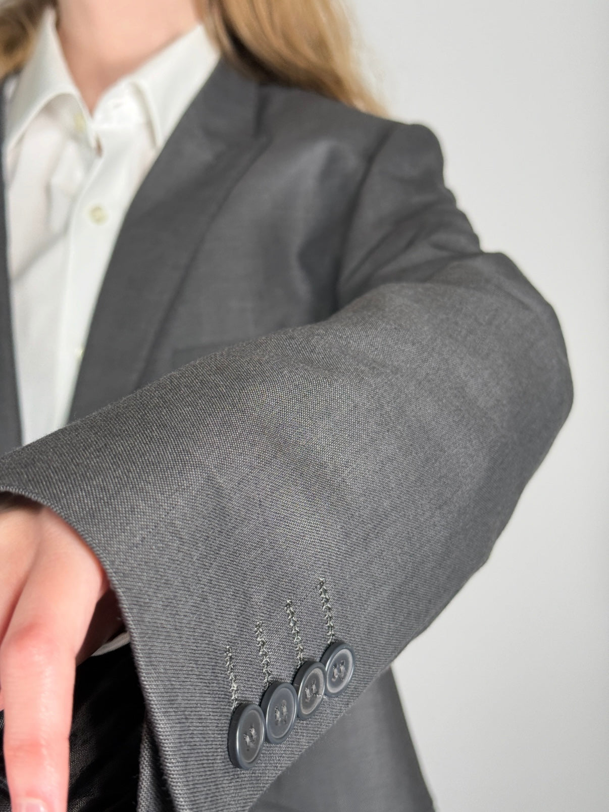 Grey Statement Print Blazer str. 42