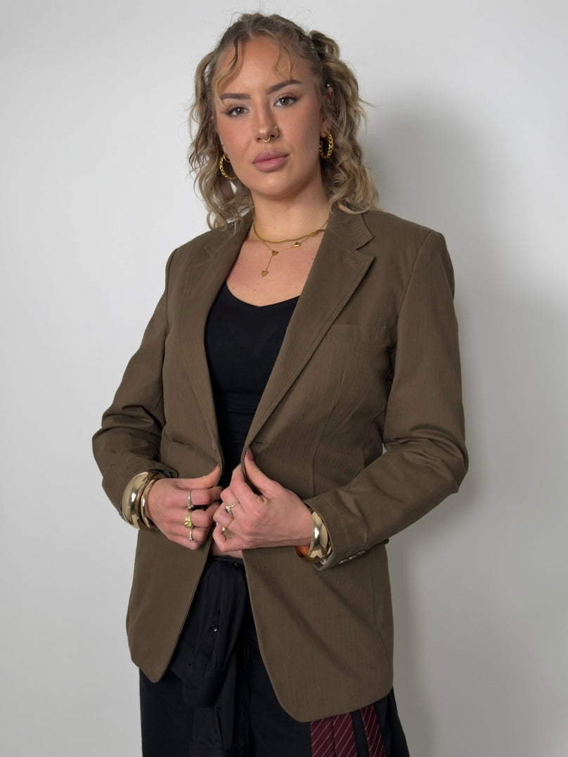 Brown Herringbone Blazer str. 40