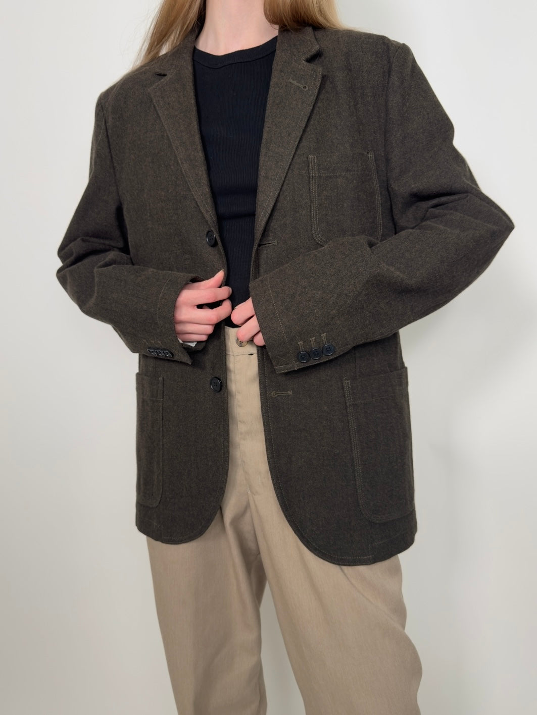 Brownn Herringbone Blazer str. 38