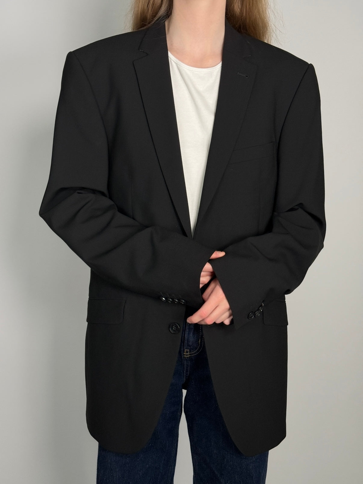 Wool Blend Statement Blazer str. 40