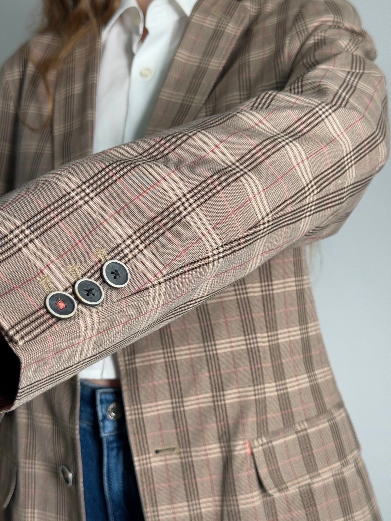Checkered Cotton Blazer str. 40