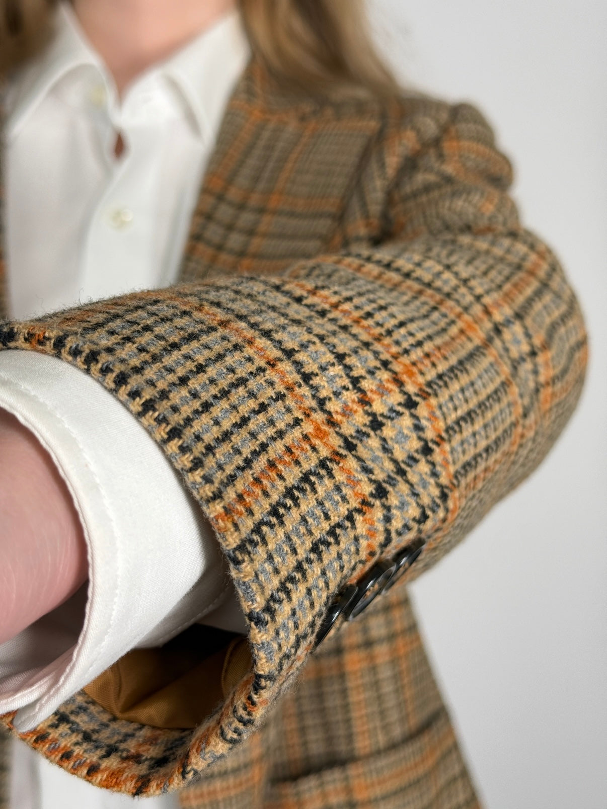 Wool Blend Tartan Blazer str. 38