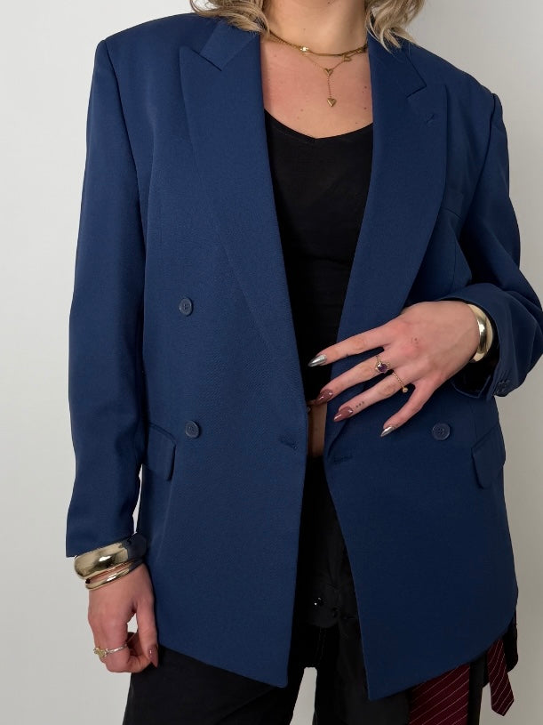 Royal Blue Double Breasted Blazer str. 42