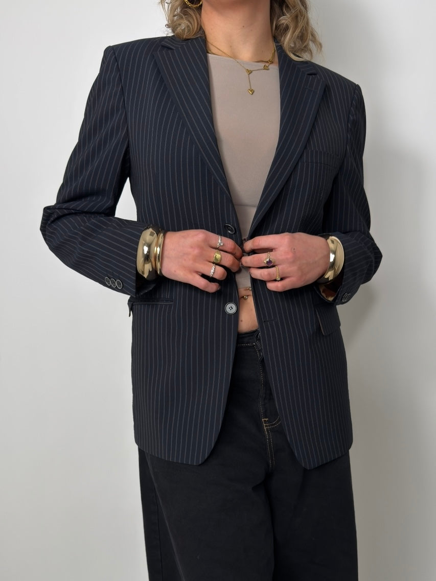 Pinstripe Wool Blend Blazer str. 40