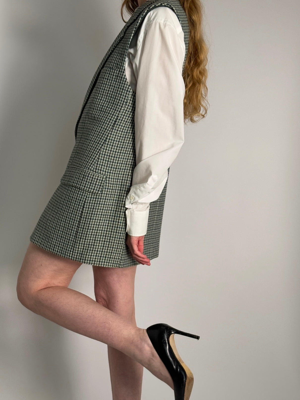 Wool Blend Houndstooth Blazer Dress str. 38