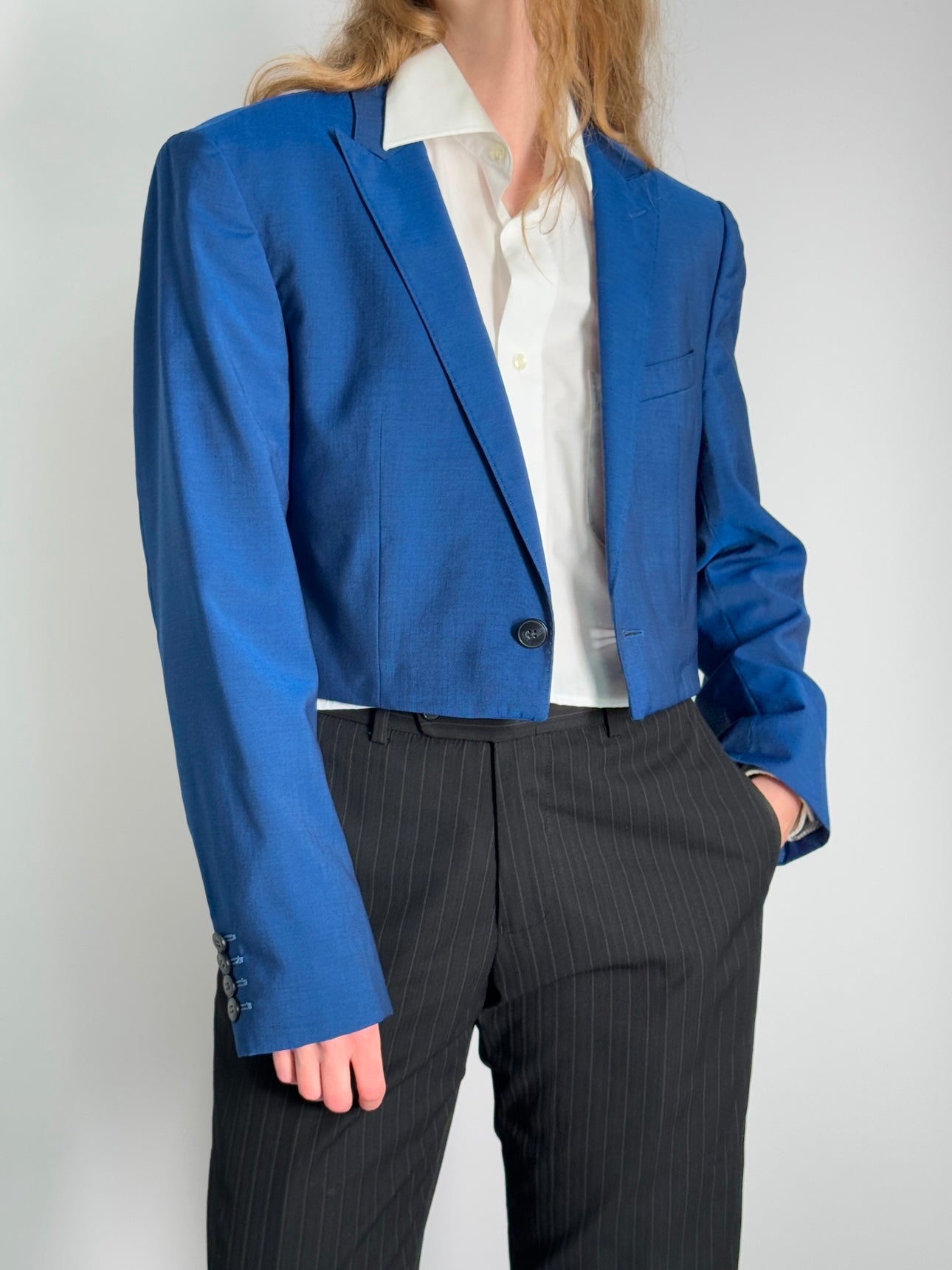 Royal Blue Cropped Blazer str. 38