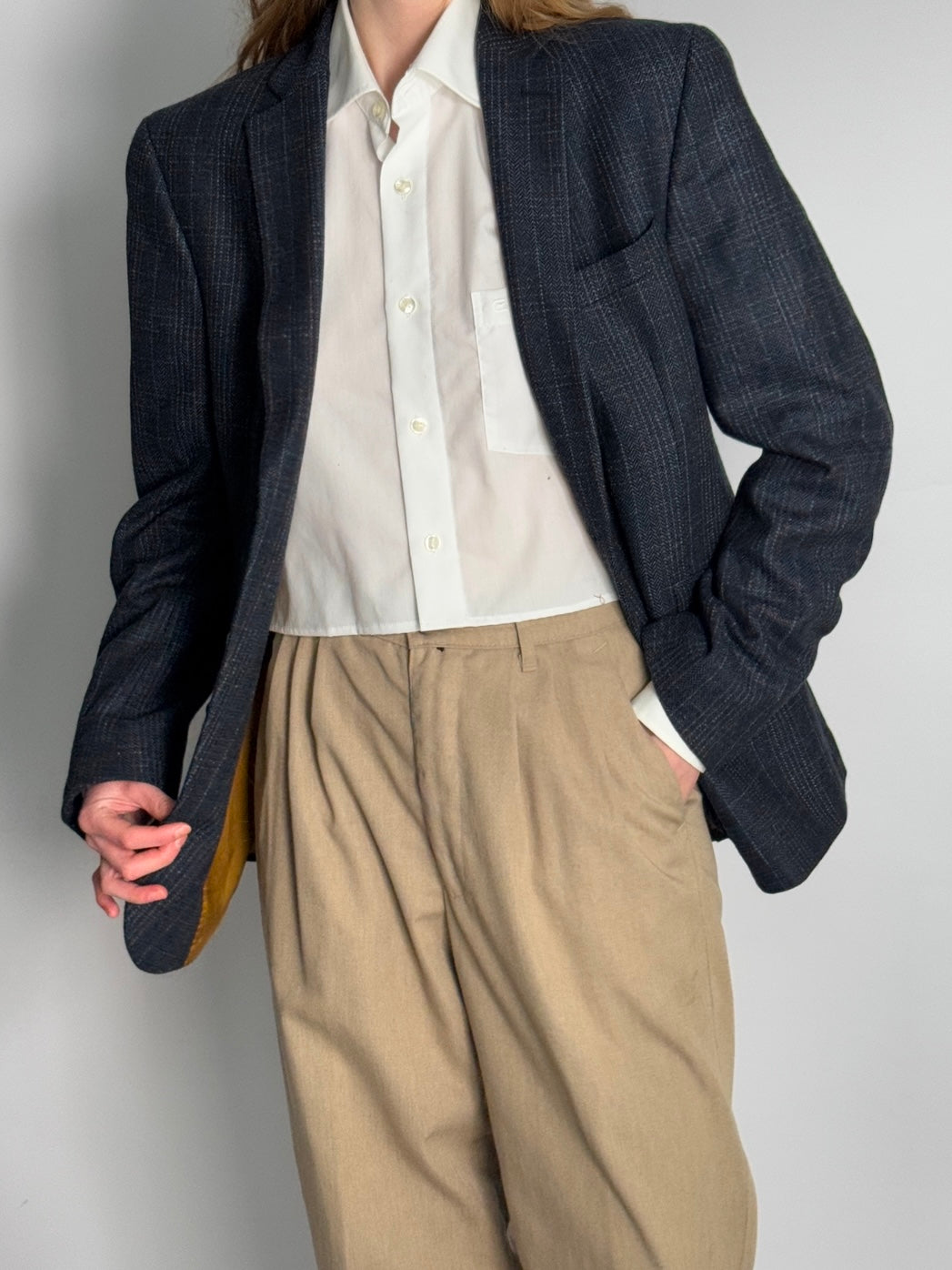 Blue Wool Blend Blazer str. 40