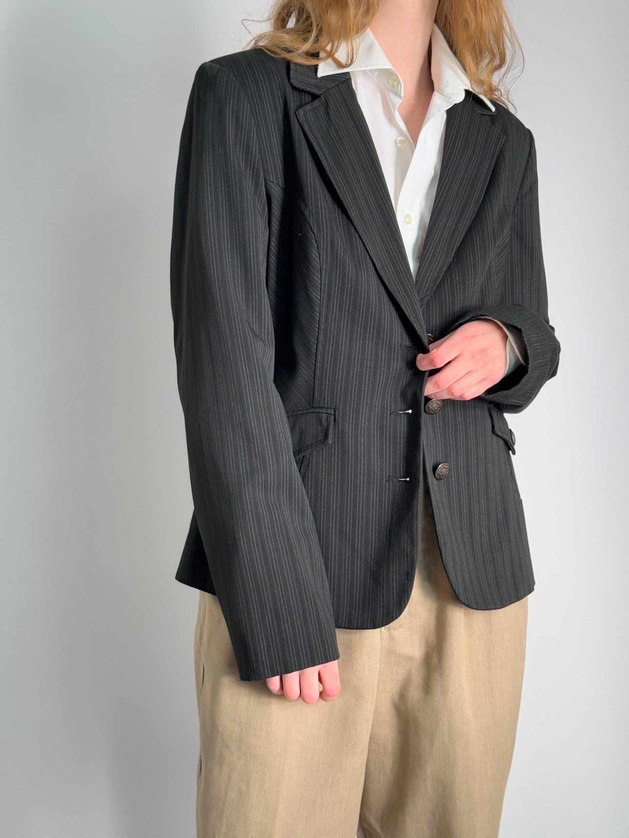 Pinstripe Fitted Blazer str. 40