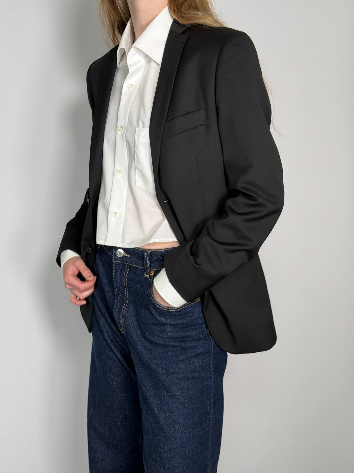 Wool Blend Statement Blazer str. 36