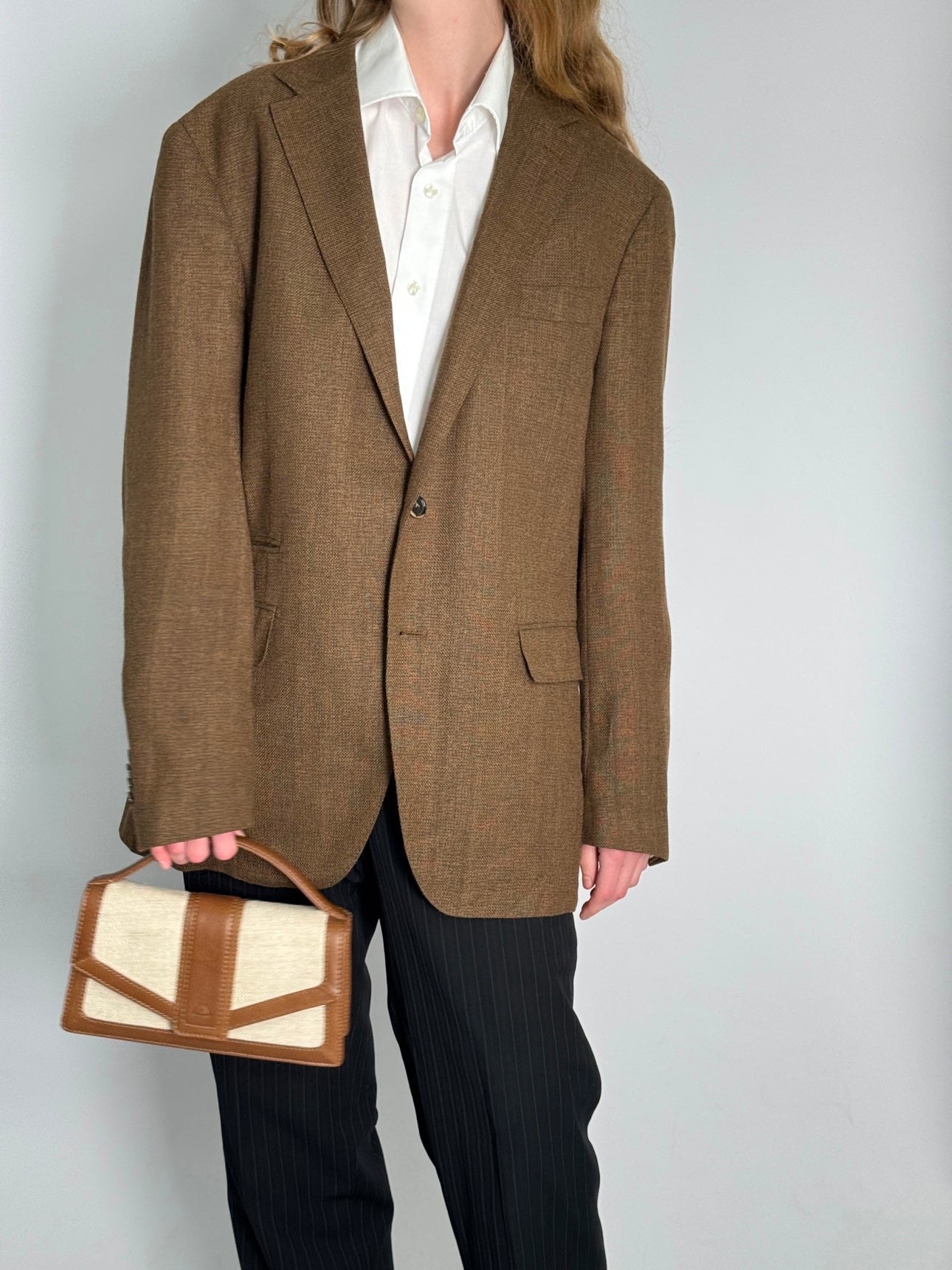 Brown Pure Wool Blazer str.40