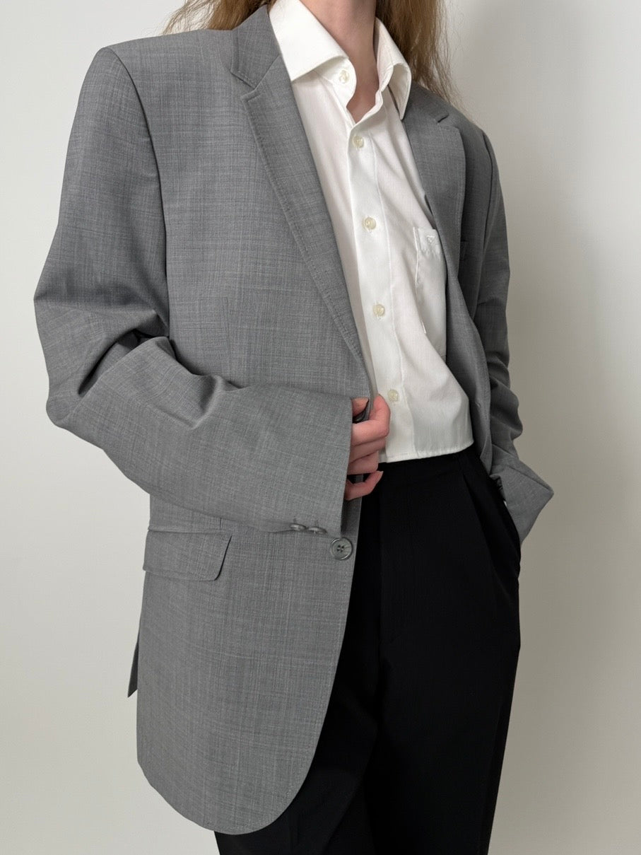 Grey Wool Blend Blazer str. 42