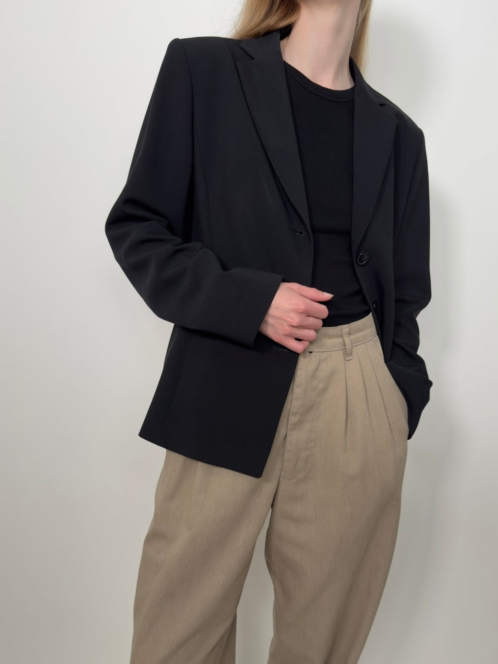 Fitted Wool Blend Blazer str. 38