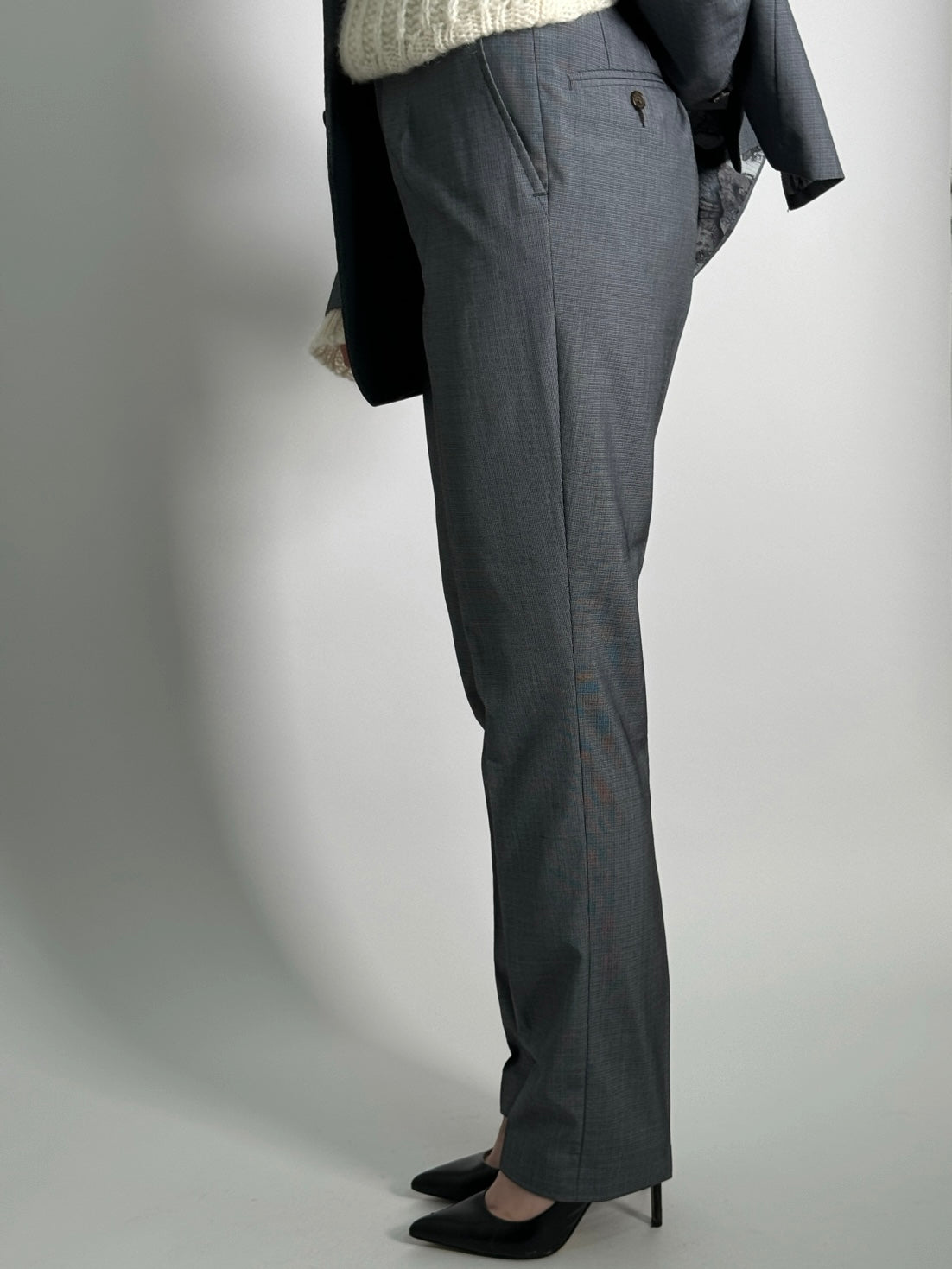 Blue Wool Blend Suit str. 38