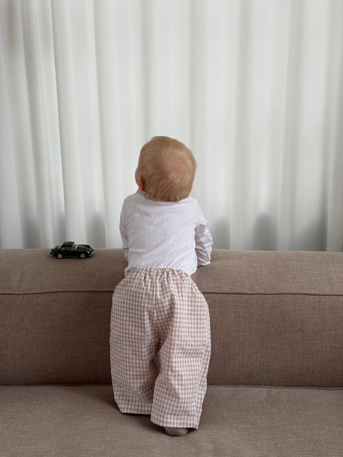 BEIGE TERNEDE BUKSER