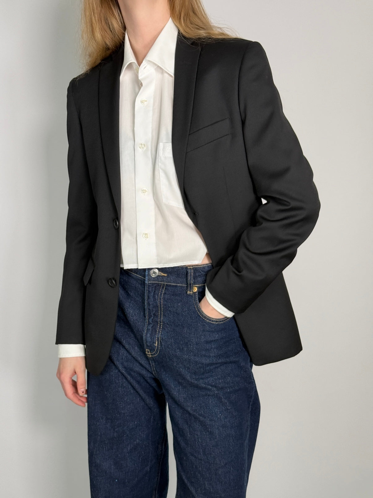 Wool Blend Statement Blazer str. 36