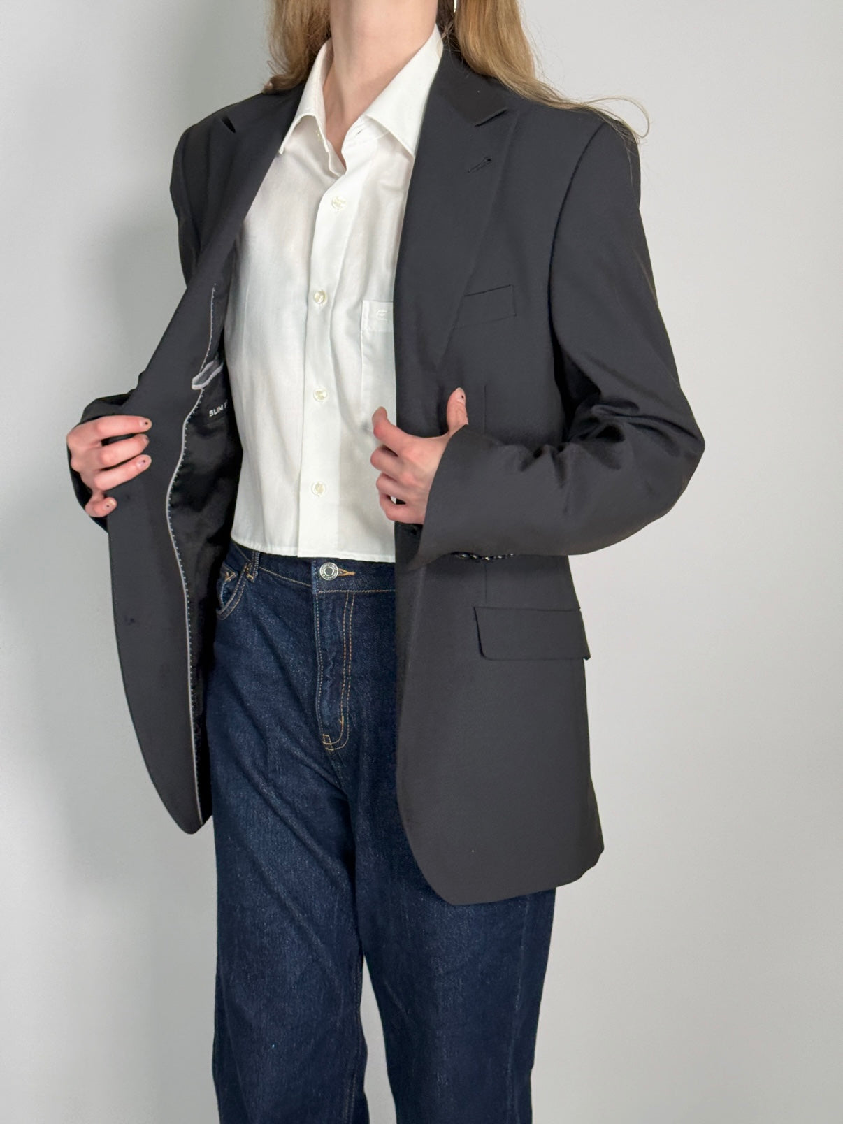 Grey Statement Blazer str. 40