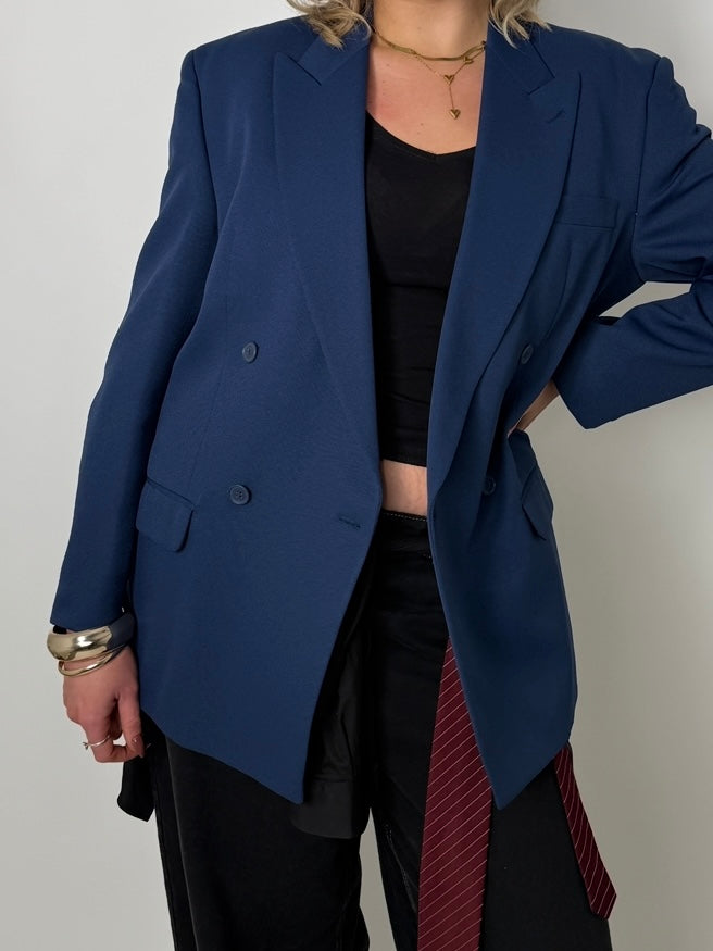 Royal Blue Double Breasted Blazer str. 42