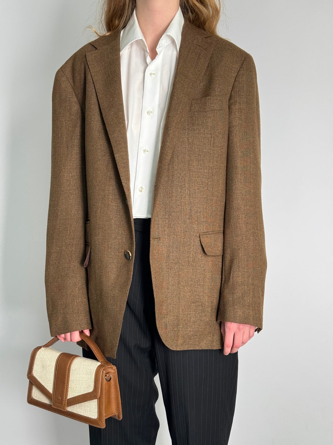 Brown Pure Wool Blazer str.40